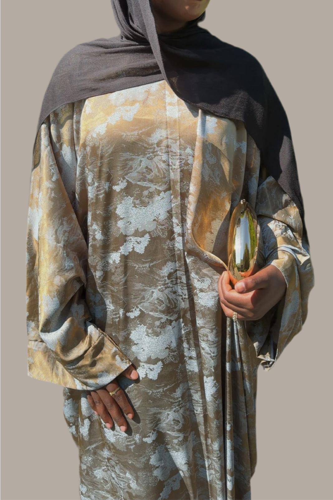 Blue gild abaya