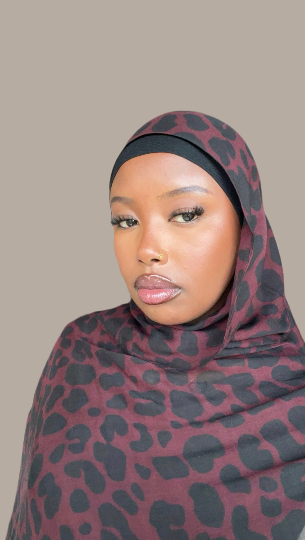 Printed hijab (Velvet onyx)