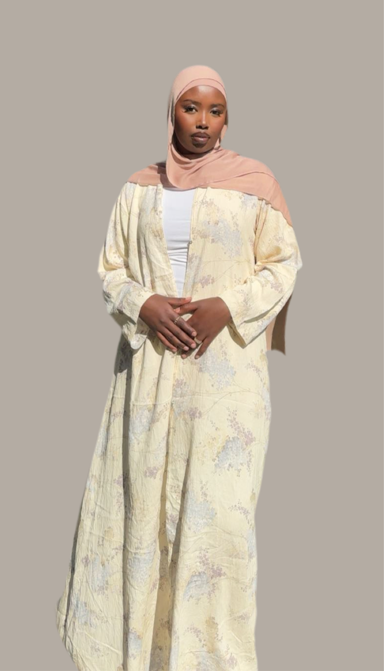 Lemon bloom abaya