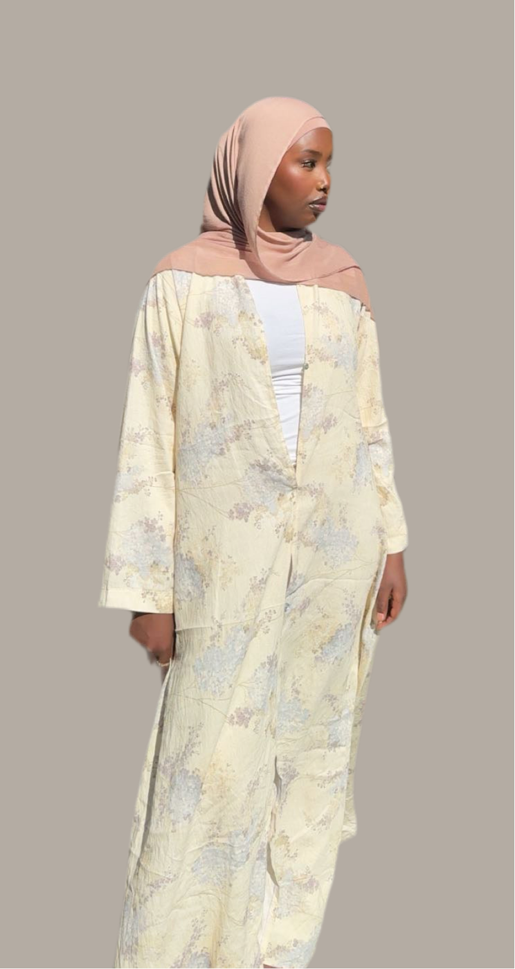 Lemon bloom abaya