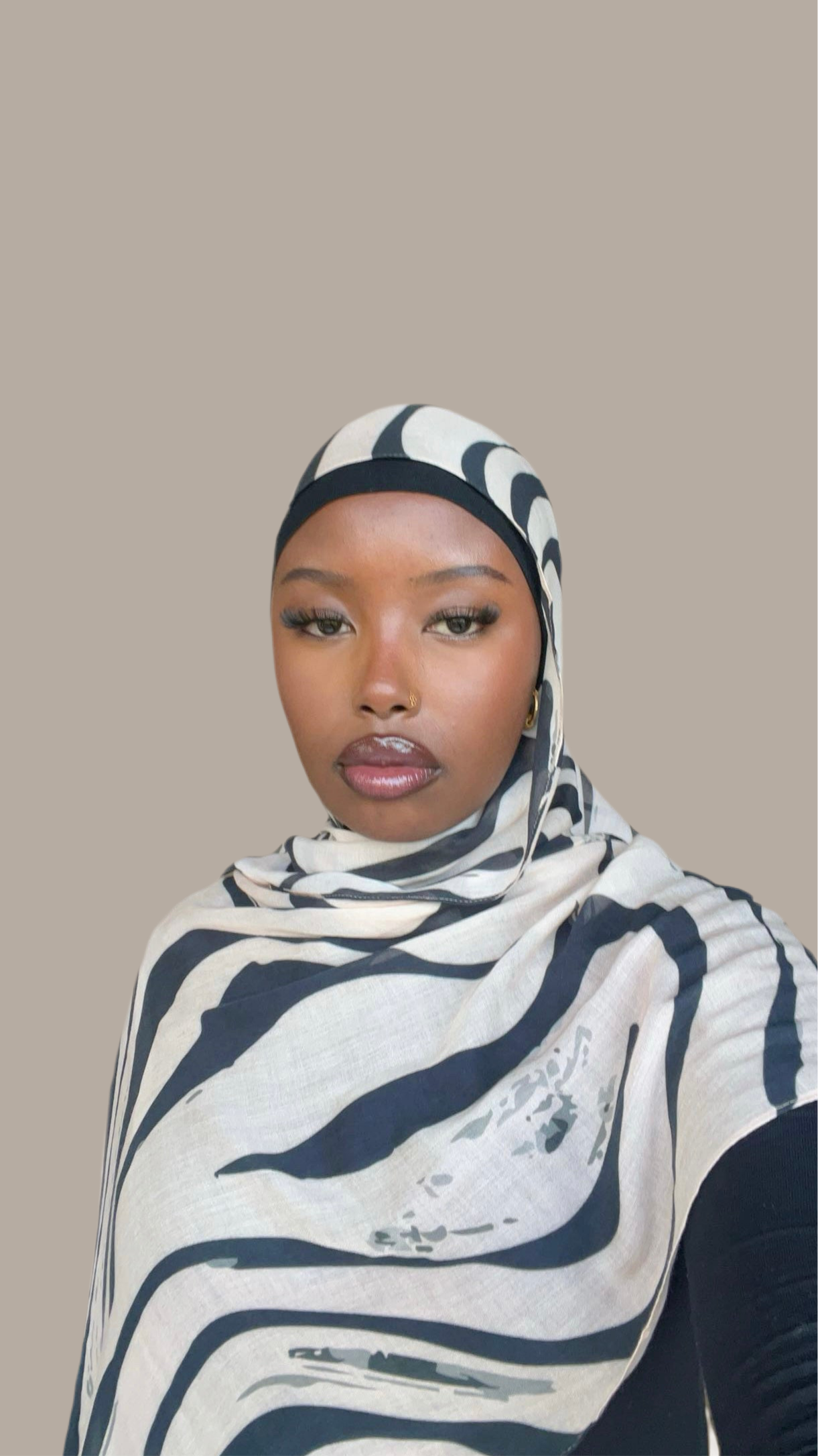 Printed hijab (Sandy stripes)