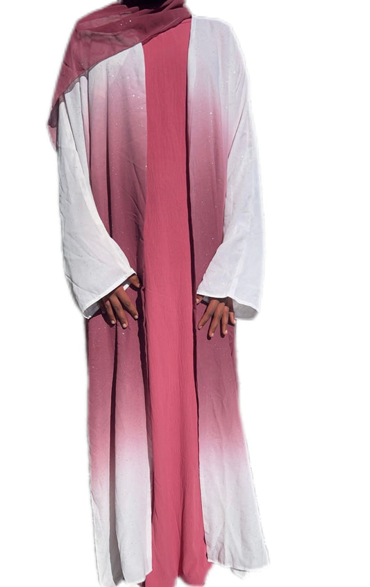Ombré sparkle Abaya (Pink)