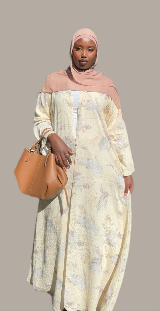 Lemon bloom abaya