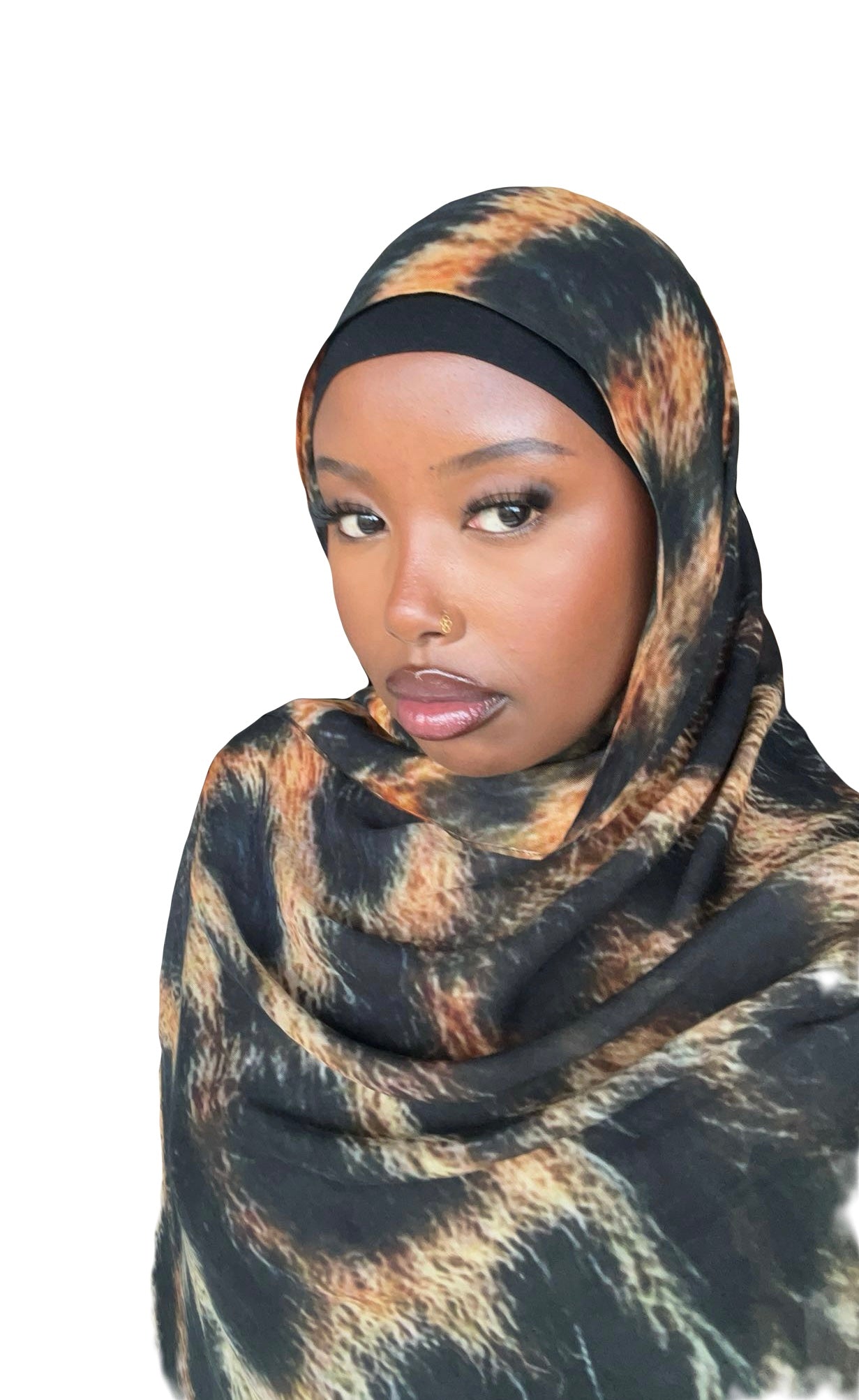 Printed hijab (Golden panther)