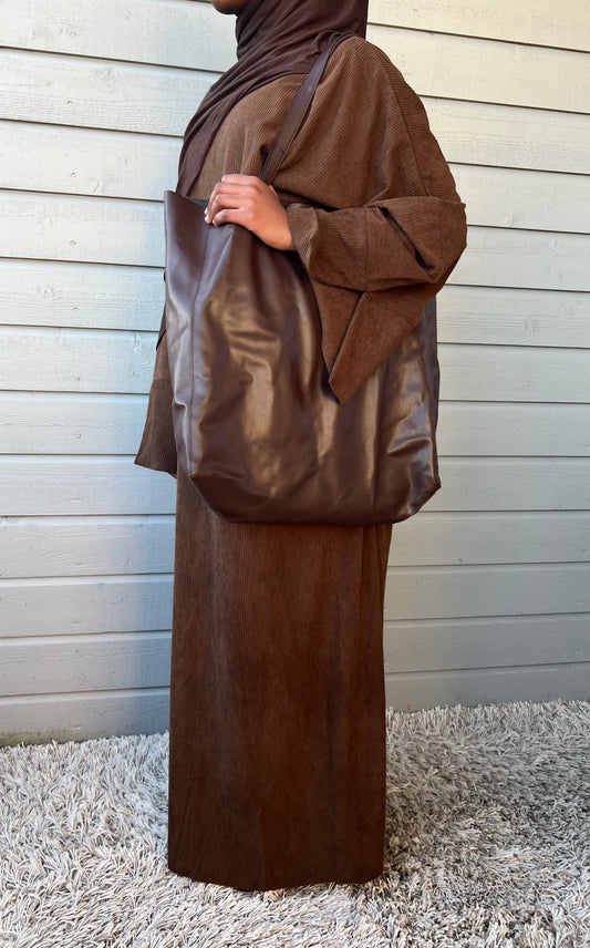 Corduroy Abaya (Brown)